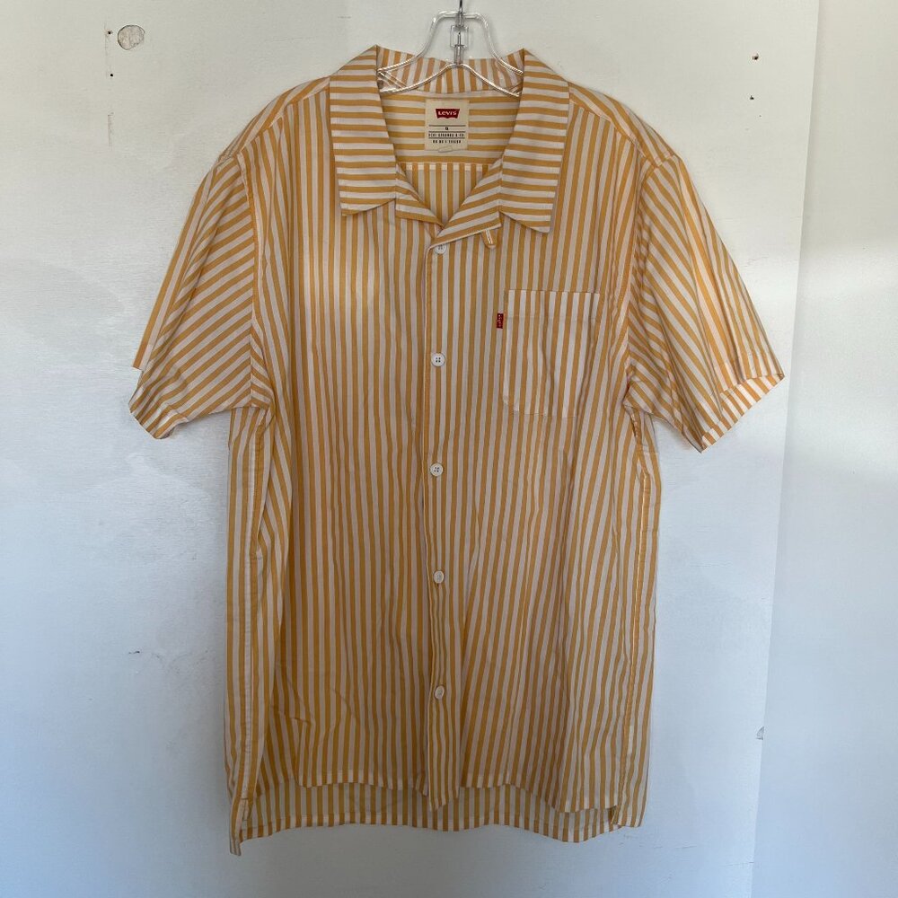 Levi's Yellow/White Striped Button Down Shirt
